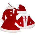 Girls Skirt Hot Selling Three-piece Christmas Gold Velvet Shawl Girls Skirt