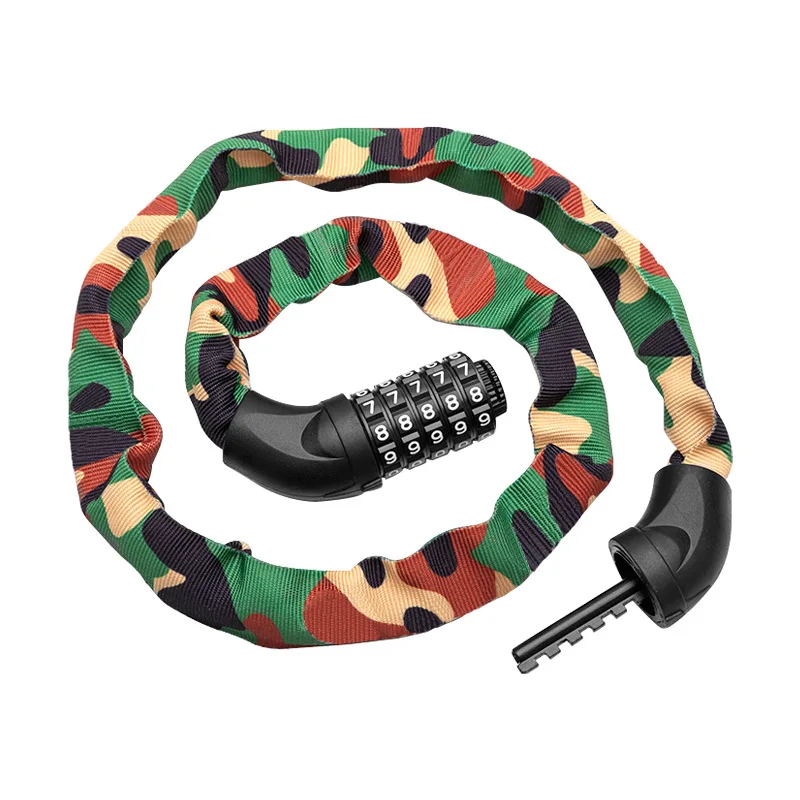 Portable Electric Vehicle & Bicycle Password Chain Lock Bold Anti-Theft Accessory for Motorcycles