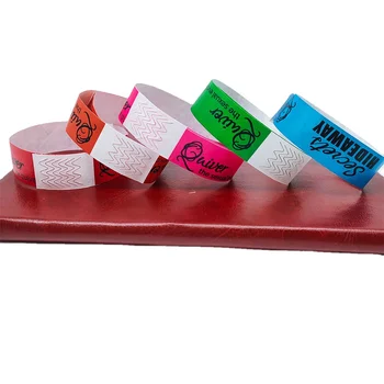 Custom cheap Event wristband Entrance to play area ,Plastic paper wrist band for festival,vinyl bracelets for party