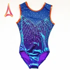 Wholesale Navy Blue Girls Gymnastics Leotards With Rhinestones Ornaments