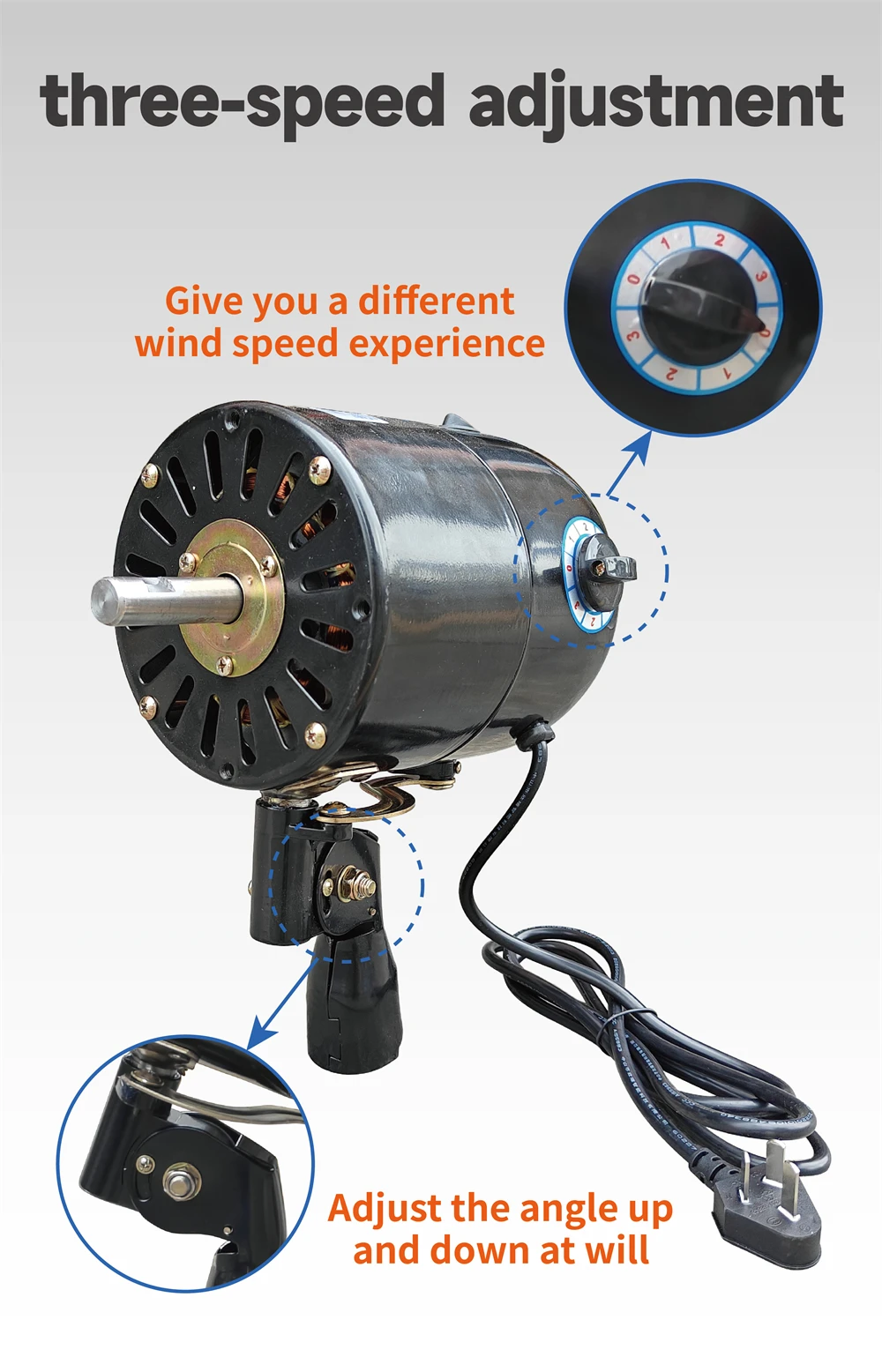 Wall Mount Oscillating Fan, 220 V, 1400r - detail 10