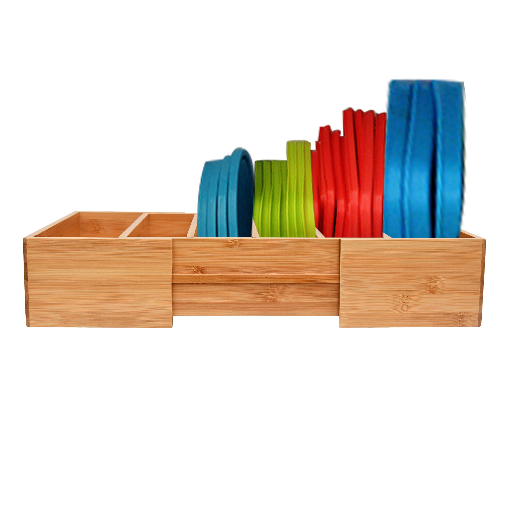 Wholesale Expandable Bamboo Pan and Pot Rack Holder Food Storage Container Lid Organizer for Kitchen Utensils