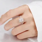 Ring Rings Ring Design Luxury Jewelry Engagement Ring 6*8mm 2ct Radiant Cut Moissanite Rings For Bridal Gift