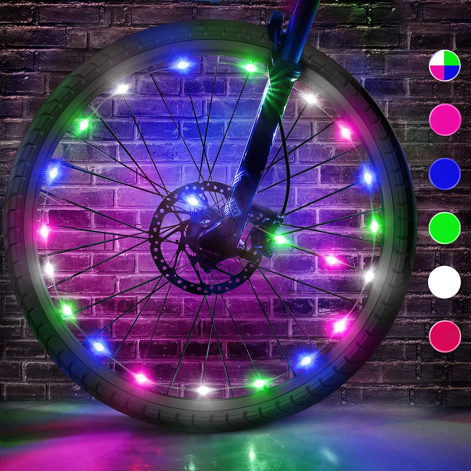 ,Bicycle Spoke Lights with Batteries Included,Bicycle Lights for Wheel,Ultra Bright-Waterproof,Best Gifts for Kids Teens Boys Girls! 2 Wheel Pack Loodika LED Bike Wheel Lights 