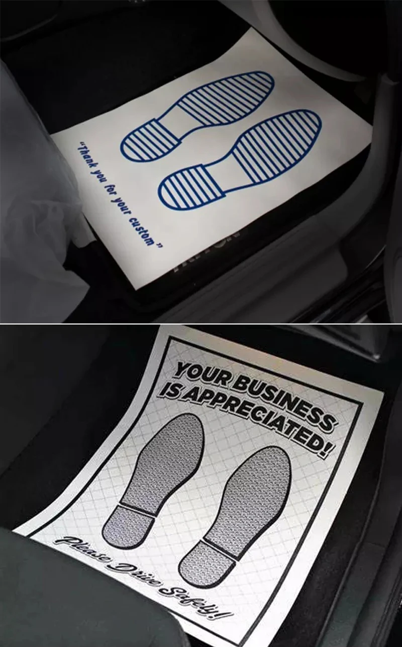 Custom Plastic Coated Disposable Paper Floor Mats For Car Automotive