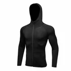Hoodies Black OEM Custom Men Gym Jacket Fitness Zipper Hoodies Black Sweatshirts