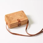 Clutch Bag Straw Bag Customized Logo 100%Natural Eco-Friendly Clutch Leather Straw Bag Beach Bag Straw