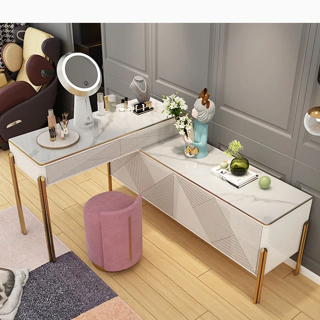 Light luxury small modern evening iron art makeup cabinet integrated mirror bedroom furniture modern drawer dressing dresser