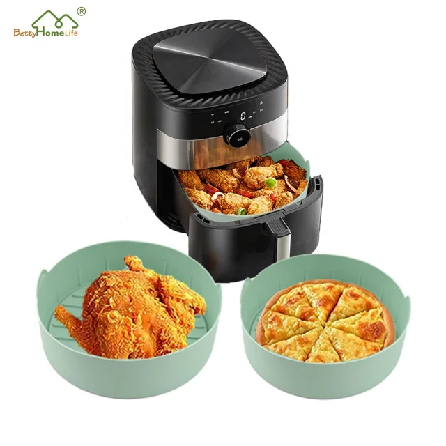Customized Wholesale Set of 2 Air Fryer Pot Silicone Liners Reusable Silicon Air Fryer Liners for Oven Microwave Accessories