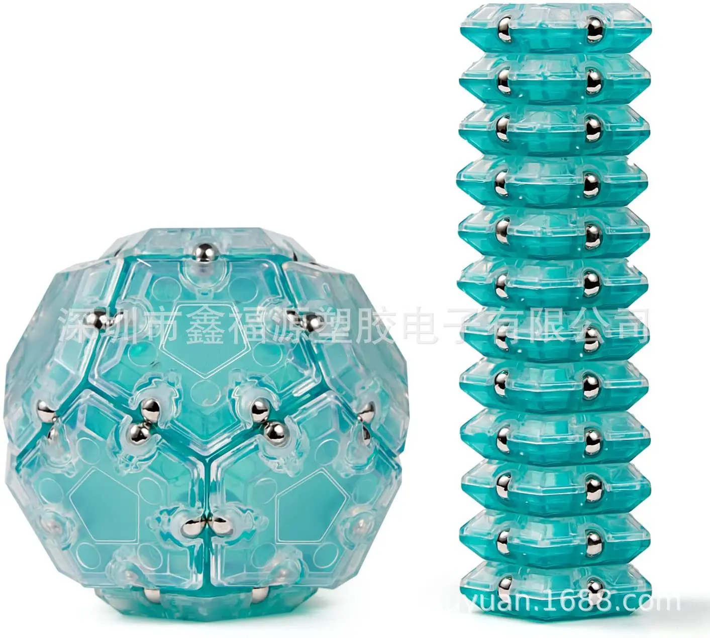 Soli Recreational Creative Magnetic Geode Fidget Sphere Toy Magnetic Pentagons Building Block Set Stress Relief Desk Magnet Toy