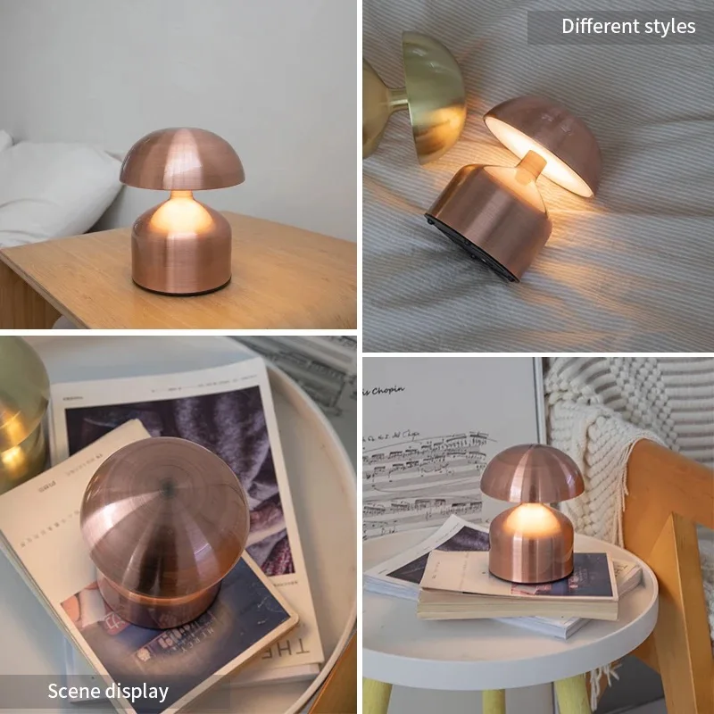 Home Deco Desk Lights Stand Rechargeable Bedroom Living Room Bedside Bar Table Lamp Light Mushroom LED Desk Lamp