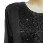 Evening Gowns ELegant Sequined Lace Muslim Black Full Sleeves Women Evening Dresses Long Party Gowns