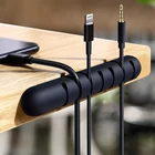 Usb Cable Clip Free Sample Hot Sale Custom Logo USB Silicone Desk Cable Organizer Silicone Cable Holder Clip