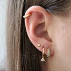 Chunky Earrings Gemnel Daily Wear Chunky Huggies 14k Gold Plated Hoop Earrings For Women