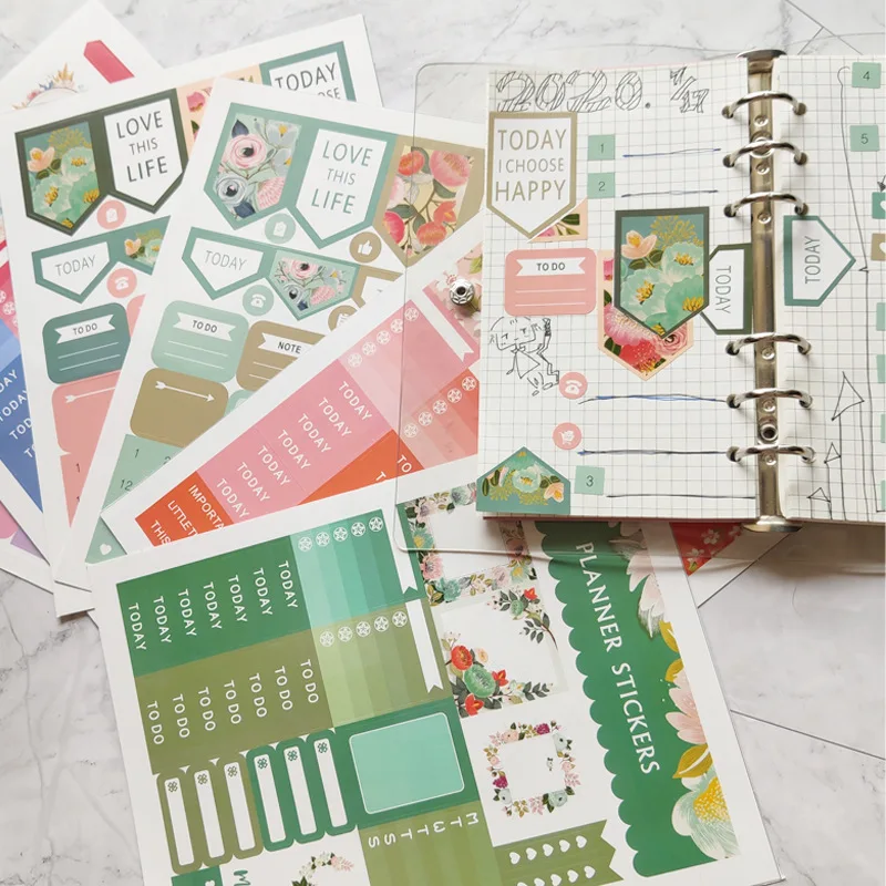 Custom Weekly journal scrapbook vinyl DECO Organisation stickers, Diary Notebook Gift decoration planner paper sticker kit sheet