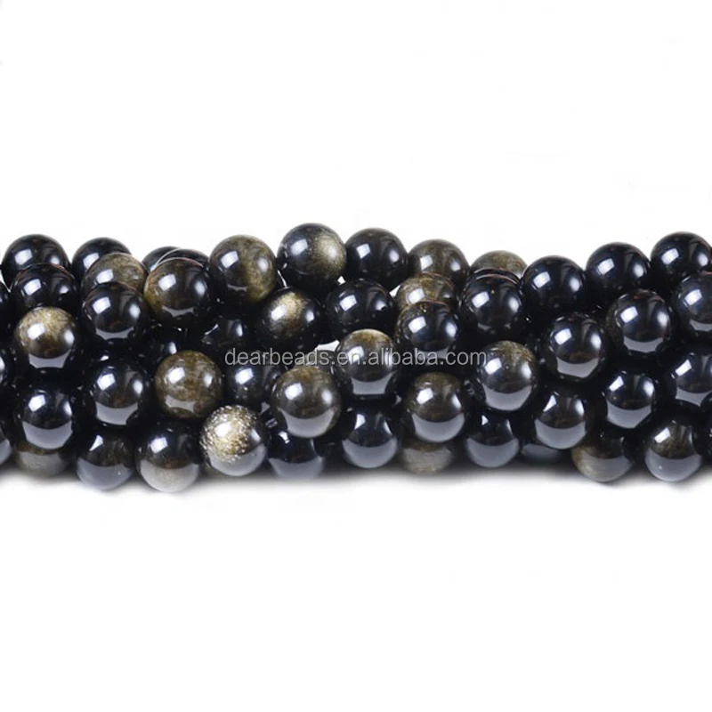 Natural Golden Obsidian Gemstone Round Beads 4mm 6mm 8mm 10mm 12mm 16mm 15.5" 