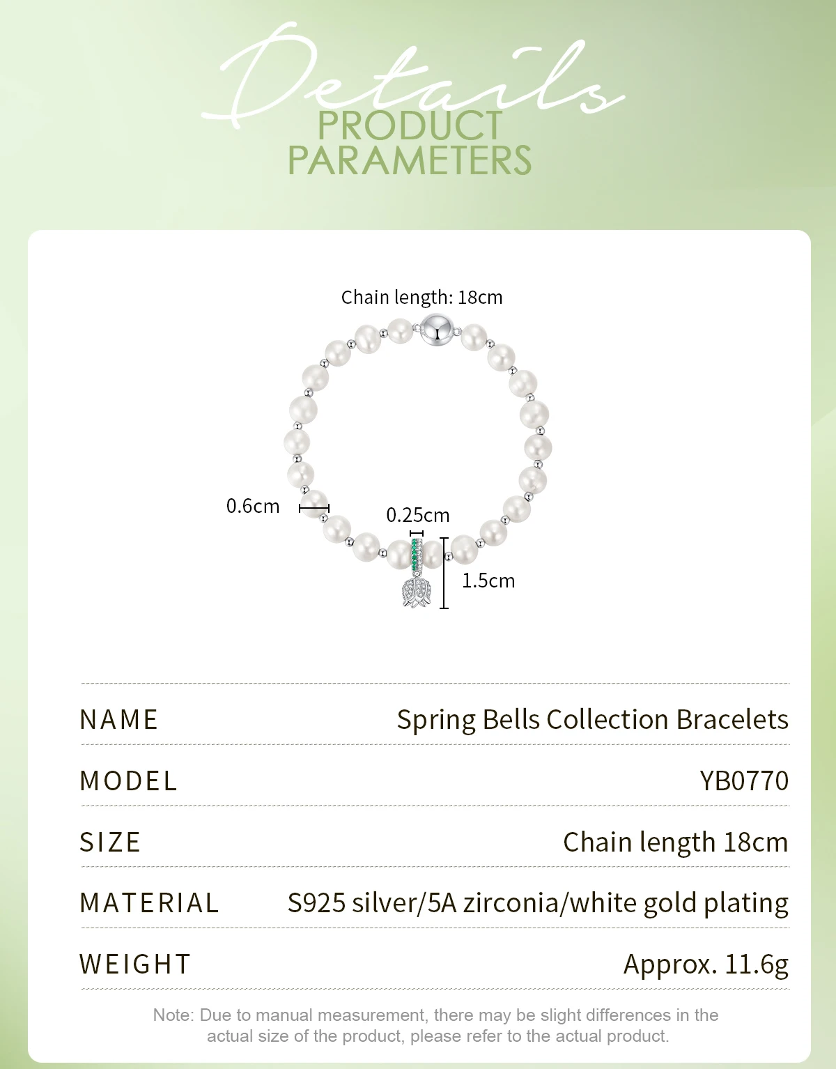 CDE YB0770 Jewelry Minimalist Bracelet 925 Sterling Silver Rhoduim Plated Fresh Water Pearl Chain Flower Shape Charm Bracelet