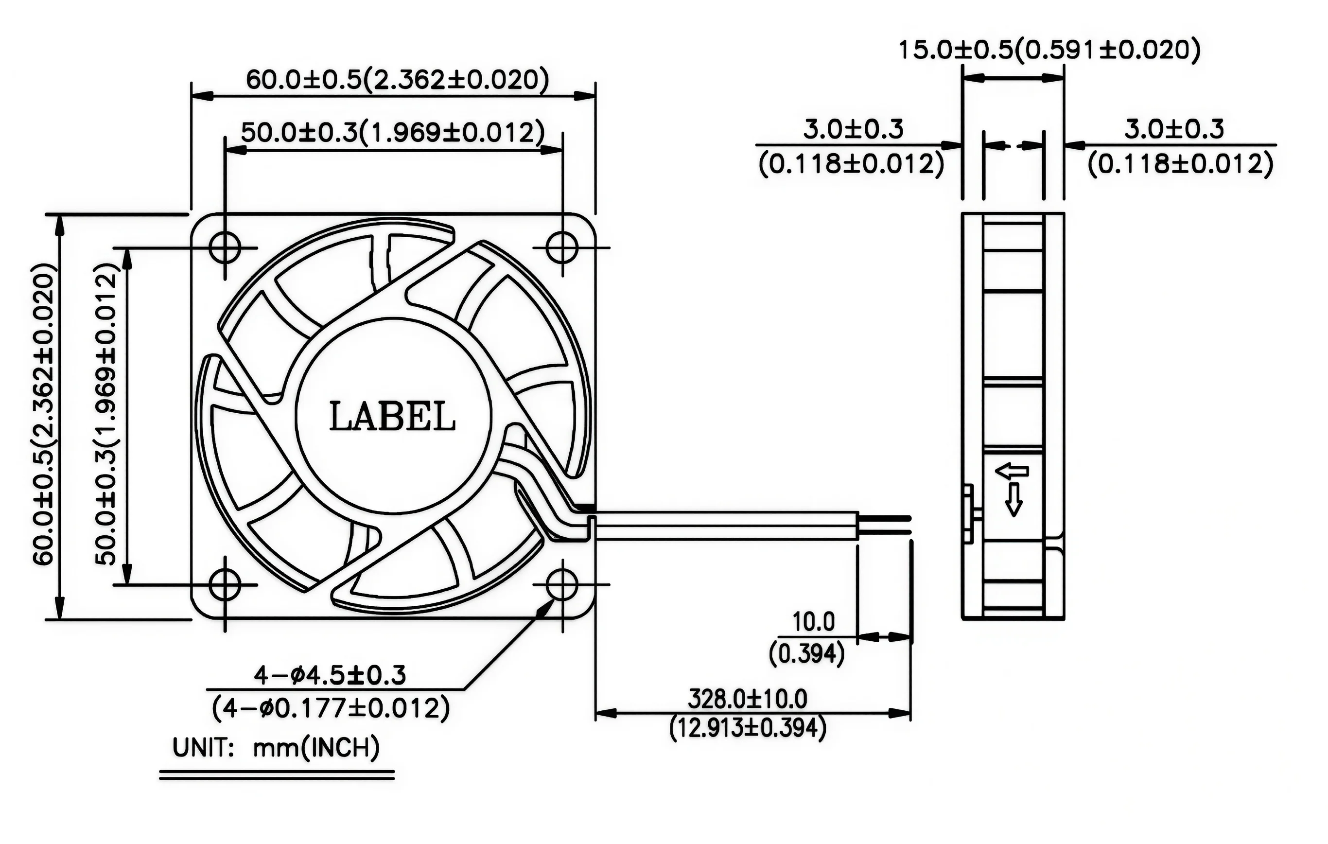 Axial Flow Cooling Fan, 6015, 12V, AFB0612VHB, Inverter - detail 8