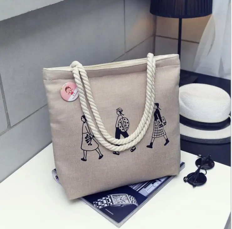 Wholesale customized printed logo school trip shopping organic food grade canvas tote bag with rope handle