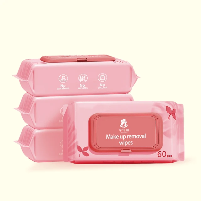 Factory directly supply good price Free sample wet tissue feminine cleansing facial makeup make up remover wipes