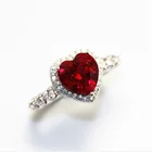 Red Ring HPHT Lab Grow 2 Carat Fancy Intense Red Heart Cut Diamond Ring For Women