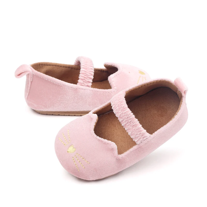 New Arriving Spring and Autumn Cartoon Cat Head Soft Bottom Non-slip Baby Prewalker Shoes factory