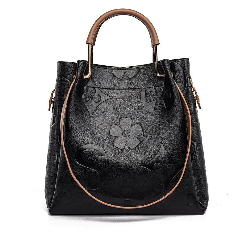Ladies Quality Leather Letter Shoulder Bags For Women Luxury Handbags Women Bags Designer Fashion Large Capacity Tote Bag