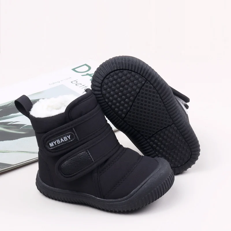 High Quality Baby Boots Winter Soft and Warm Rubber Sole Anti-slip Ankle Cover Little Boots rainbow Shoes for Kids factory