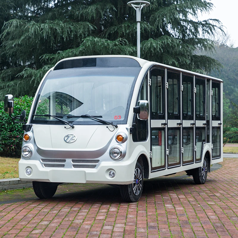 Enclosed Doors AC Motor Electric Cars 14 Seats Mini Sightseeing Bus