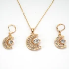 Jewellery Jewelry Hot Sale Gold Jewellery Dubai Moon Shape Stone Jewelry Sets Gold Plated 18k