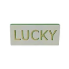 Wood Table Wood "LUCKY" Table Block For St. Patrick's Day Decoration