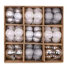 White EAGLEGIFTS 30mm 54pcs Silver And White Christmas Plastic Baubles
