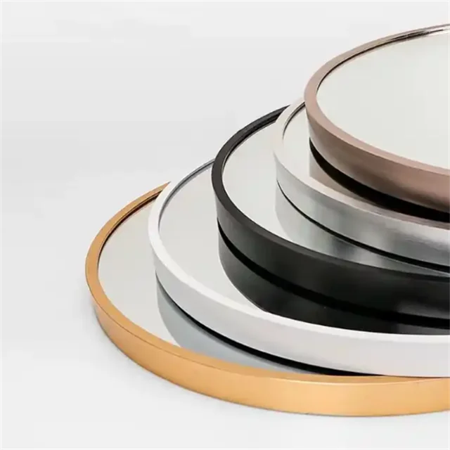 Modern Luxury Bathroom Dressing Table Metal Framed Round Large Big Explosion-proof Wall Mounted Mirror