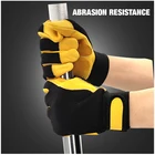 Leather Gloves Anti Abrasion Strong Hook And Loop Closure Cow Split Leather Working Gloves Manufacturers