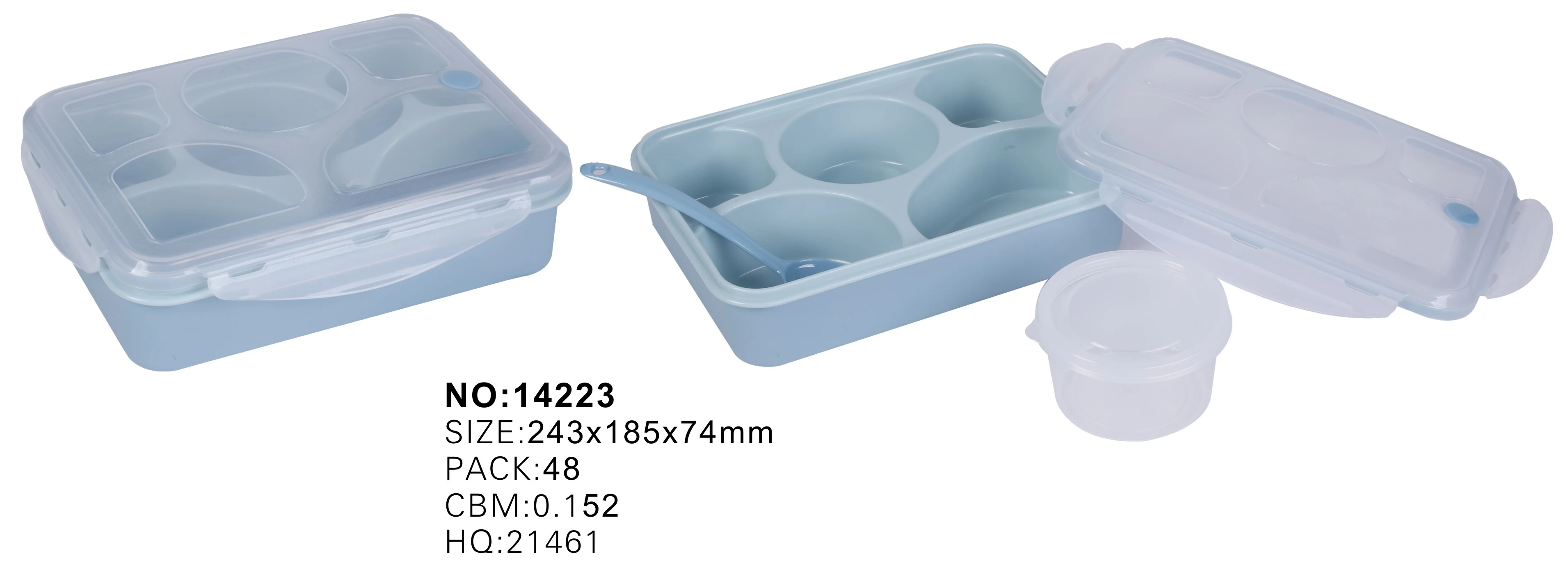 Storage Box Reusable Plastic Food Containers Stainless Steel Lunch Box With Five Compartments