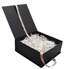 Gift Box Custom Printed Luxury Paper Cardboard Folding Packaging Black White Magnetic Gift Box