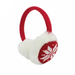 Wholesale Windbreaker Custom Logo Women Winter Knit Warmer Christmas Snow Deer Ear Cover Fluffy Bunny Rabbit Fur Plush Earmuffs