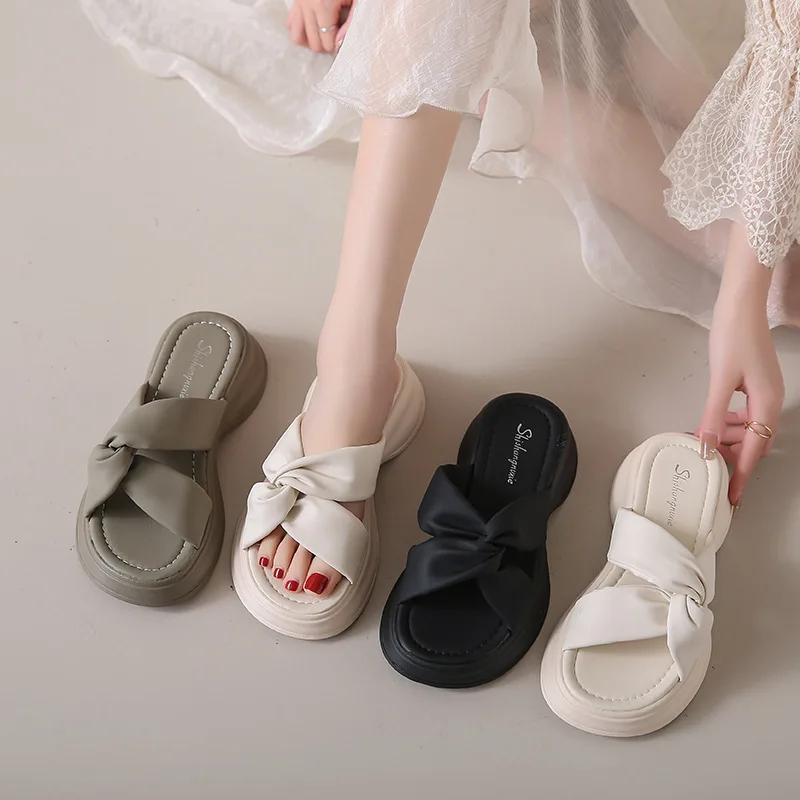 35-40 Summer Thick Sole Slippers New Casual Soft Face Matsuke Sole Cool Slippers Slippers