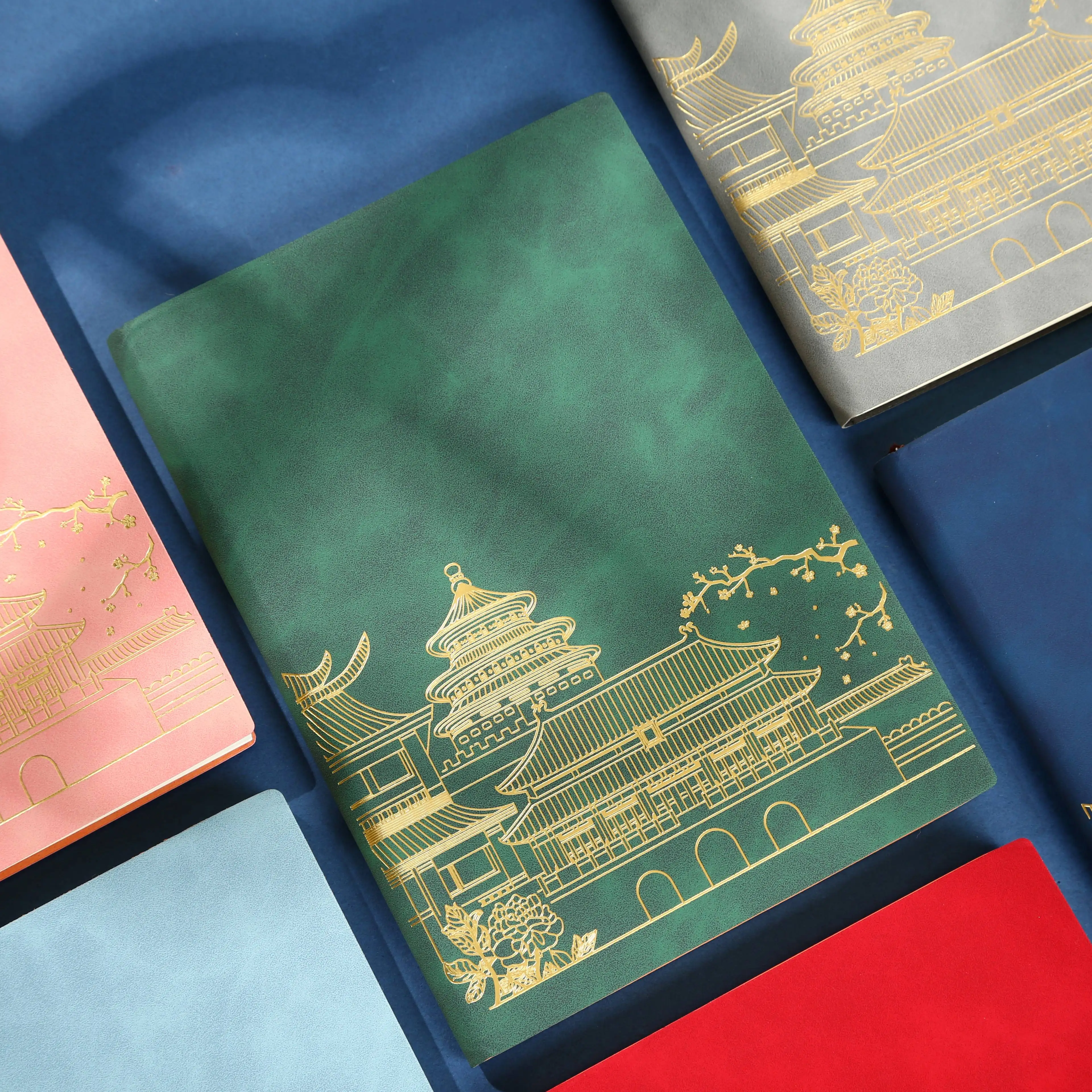 product chinese style pu leather notebook gold foil embossed for business office meeting daily journaling premium giftable stationery-7