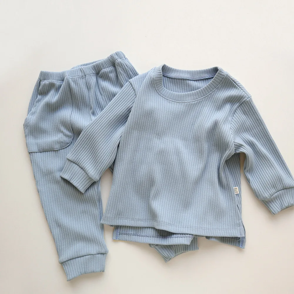 Children's Suit Cotton Infant Home Clothes Long Sleeve Spring and Autumn Top Pants 2-Piece Baby Clothing Sets