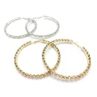 Hoop Earrings Earrings New Trendy Style Gold Plated Crystal Diamond Big Large Custom Hoop Earrings