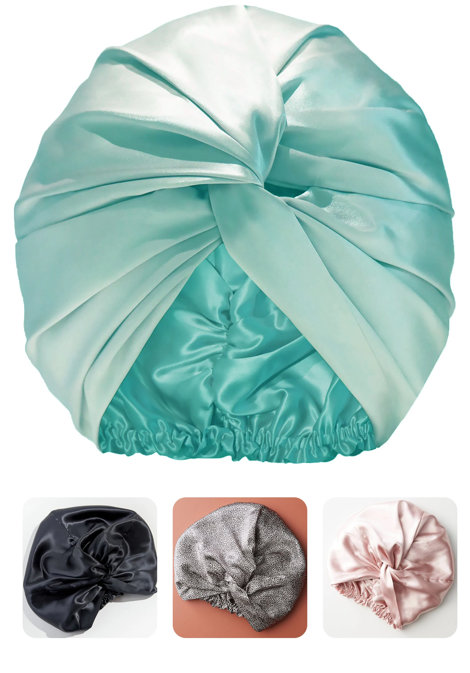 silk turban bonnets and pillowcase silk 100% pure mulberry silk pillow case and bonnet set