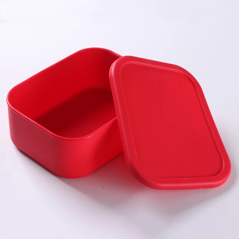 Rectangular Silicone Lunch Box with Sealing Lid Fresh-Keeping Kitchenware for Microwave Oven and Refrigerator Use details