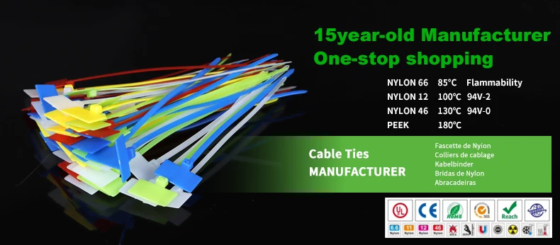 3.5X150mm Customizable colors nylon cable zip ties tags Not easily broken details