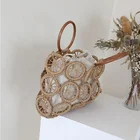 Trend Sundayhome 2021 Summer Indonesia Women's Beach Trend Canvas Big Round Handle Straw Shopping Bags
