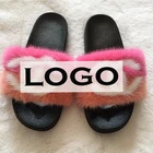 Slippers Designer Slippers New Hot Sale Black Fur Slippers Designer Fur Slides Mink Fur Slippers