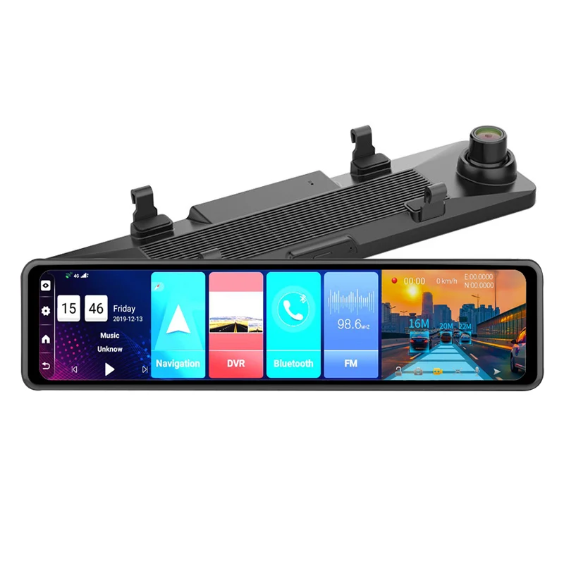 12 Inch 4g Adas Car Dvr Camera Android 8.1stream Media Rear View Mirror Fhd  1080p Wifi Gps Dash Cam Video Recorder Dvr - Buy Car Video Mirror Car Dvr  Car Rearview Cam