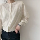Spring Autumn Women's Spring And Autumn Thin Style Knitted Cardigan New Hollow Out Short Top Loose Sweater