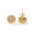 Diamond Stud Earrings Earringsearrings Screw Back Hiphop Round Diamond 14K Gold Mens Stud Earrings