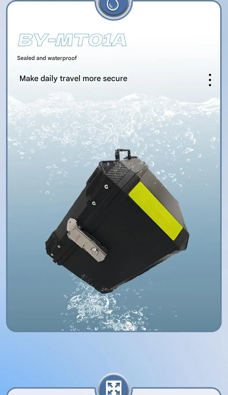 Motorcycle Tail Box Heavy Duty Universal Motorbike Tail Box  with Bracket Base Plate Waterproof Motorcycle Top Box